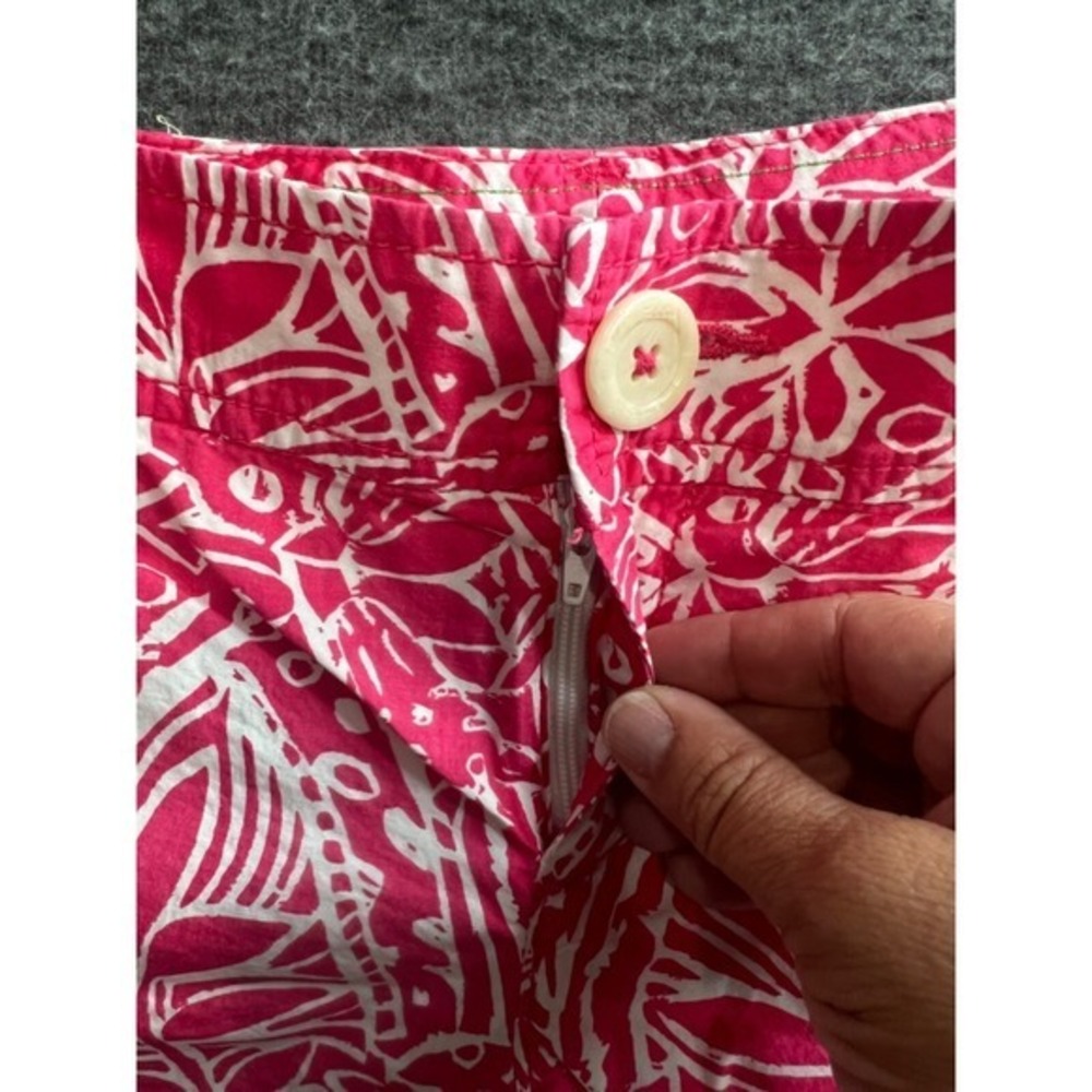 Lilly Pulitzer Pink White Giraffe Print Shorts Womens Casual Summer Tropical - Picture 2 of 12